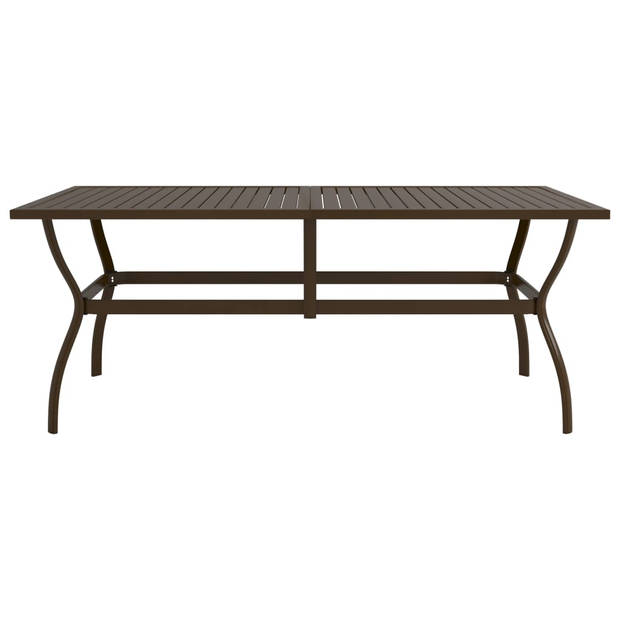 vidaXL Tuintafel 190x80x72 cm staal bruin