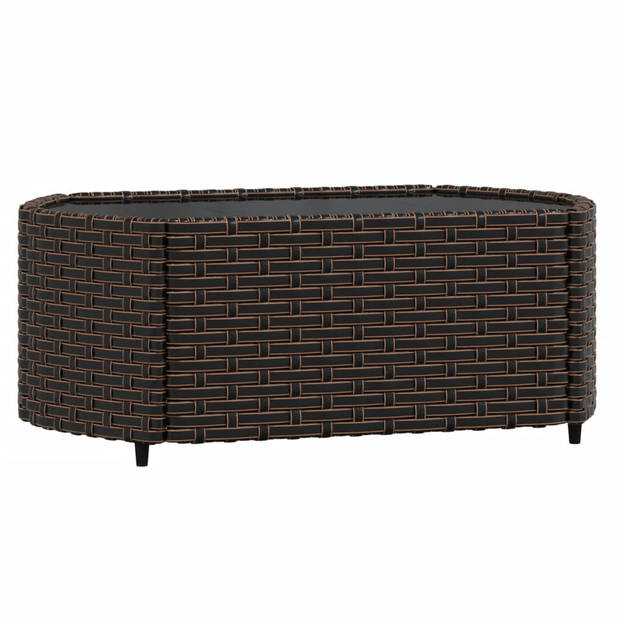 vidaXL 4-delige Loungeset met kussens poly rattan bruin