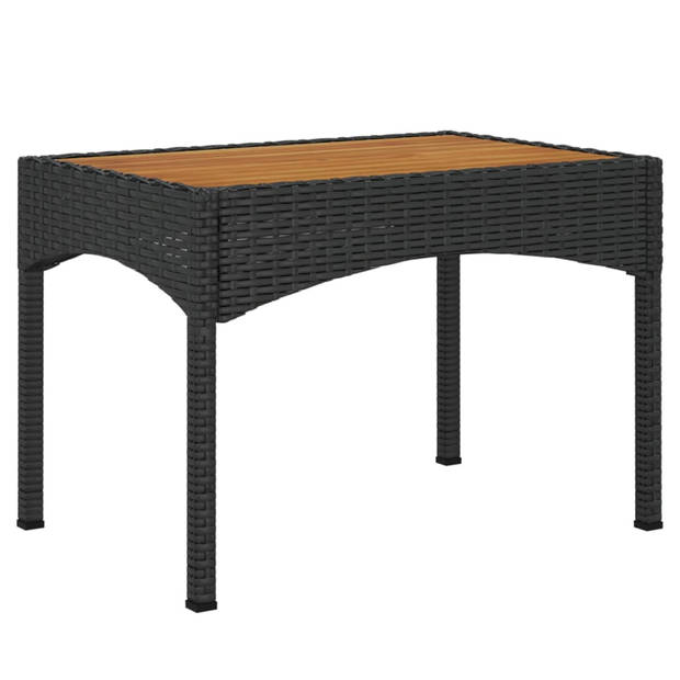 vidaXL Tuinstoelen 2 st verstelbaar met tafel poly rattan zwart