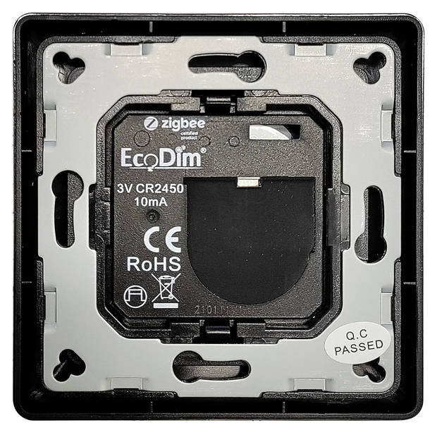 EcoDim - Draadloze Schakelaar - Smart WiFi - ED-10013 - ZigBee - 2-voudig Schakelaar - Zwart