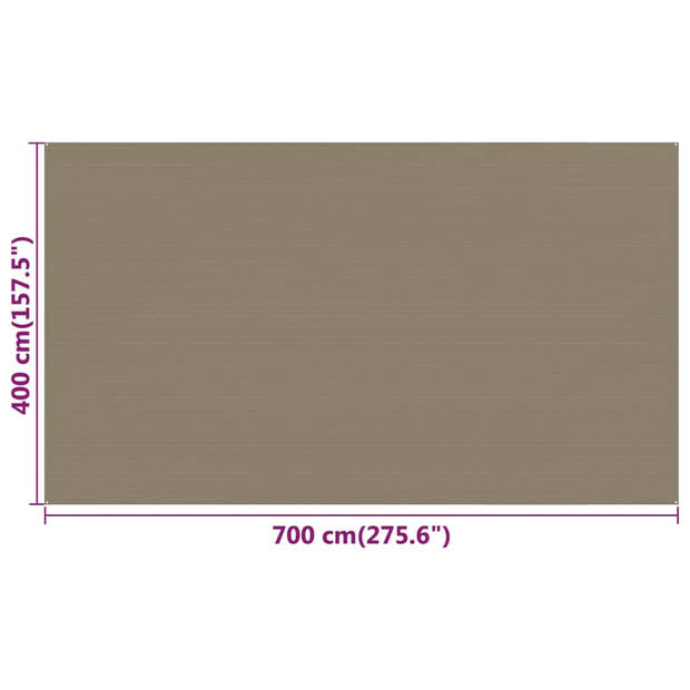 vidaXL Tenttapijt 400x700 cm HDPE taupe