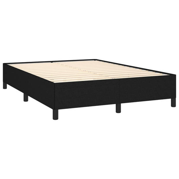 vidaXL Boxspring met matras stof zwart 140x190 cm