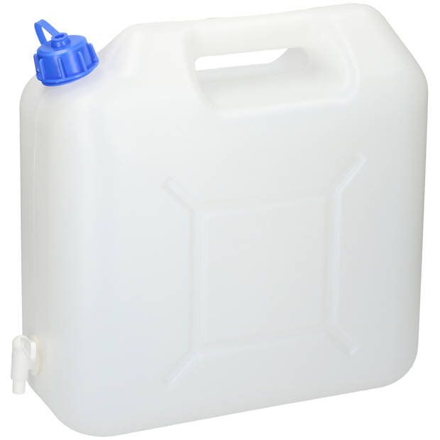 All Ride Jerrycan met Kraantje - Max. Inhoud 15L - Tapkraantje - Kunststof - Wit/Blauw