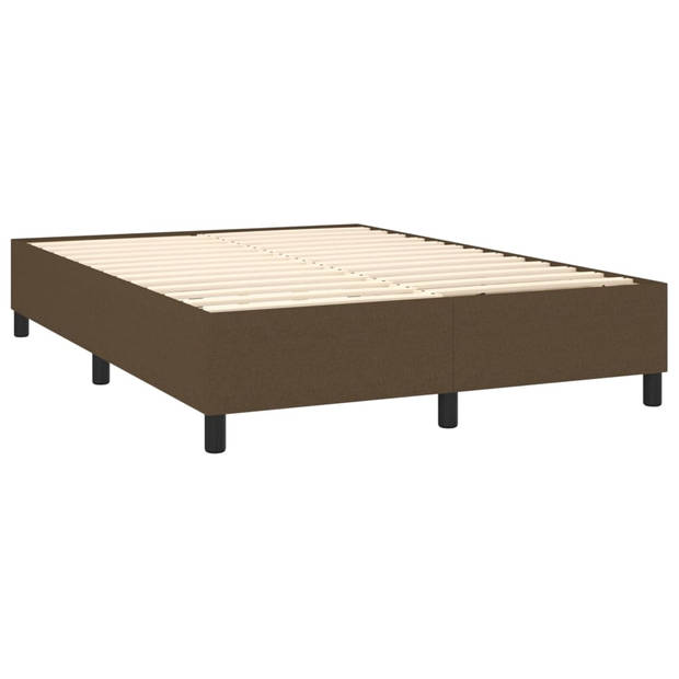 The Living Store Boxspring Bed - Pocketvering Matras - LED - 140x200 cm - Donkerbruin