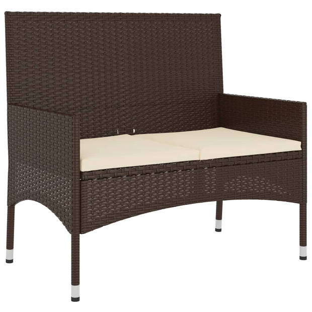 vidaXL 6-delige Loungeset met kussens poly rattan bruin