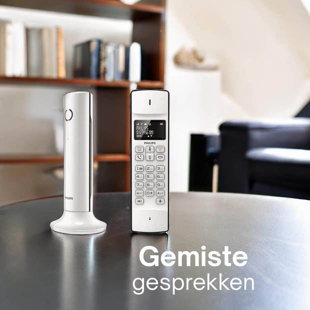 Philips Telefoon Linea M4501W/01 Single - DECT Telefoon - Huistelefoon 1 Handset 1'6" Display - Telefoonboek - Wit