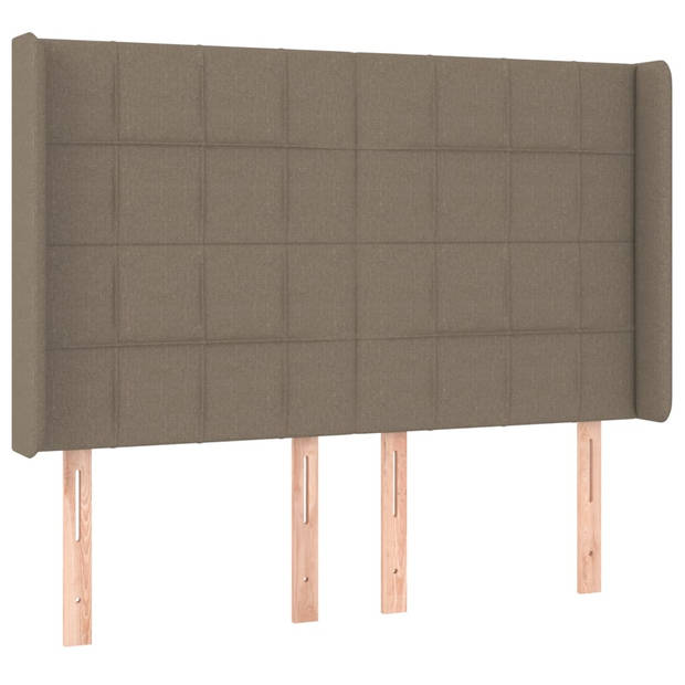 vidaXL Boxspring met matras en LED stof taupe 140x190 cm