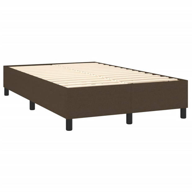 vidaXL Boxspring met matras stof donkerbruin 140x190 cm