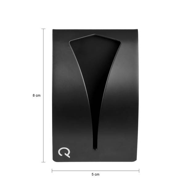 QUVIO Handdoekenhouder zelfklevend RVS - Zwart - Set van 6