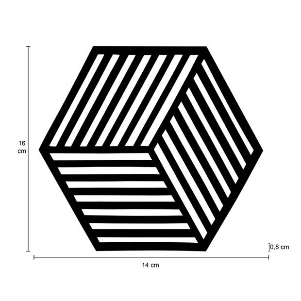 Krumble Pannenonderzetter Hexagon - Zwart