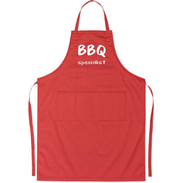 Benza Schort BBQ Specialist - Grappige/Leuke/Mooie/Luxe Keukenschort - Rood