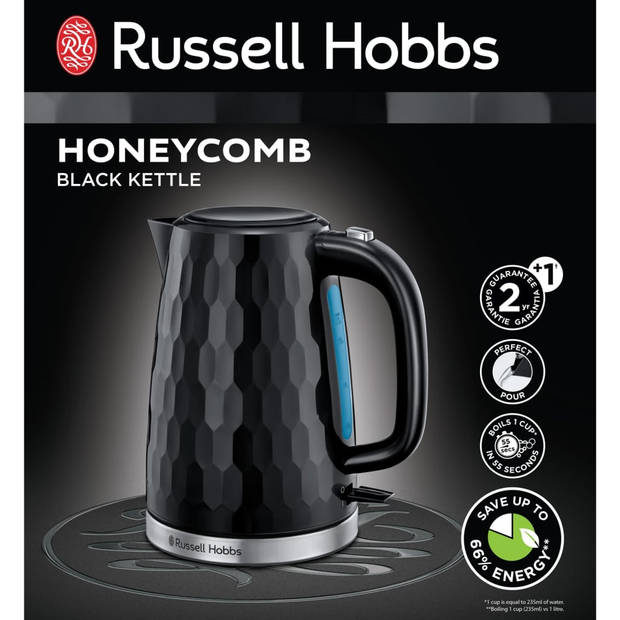 Russell Hobbs Waterkoker Honeycomb elektrisch zwart