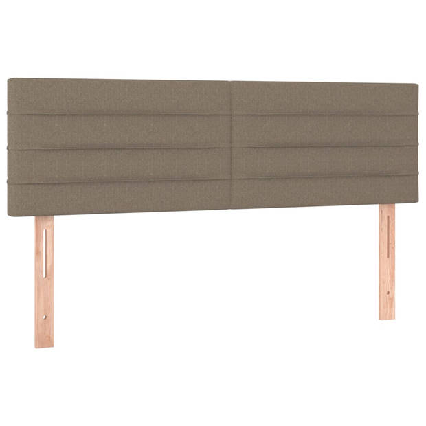 vidaXL Hoofdbord LED 144x5x78/88 cm stof taupe