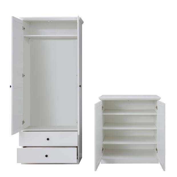 BrandsonBaxter garderobe opstelling 177 x 196 cm wit.