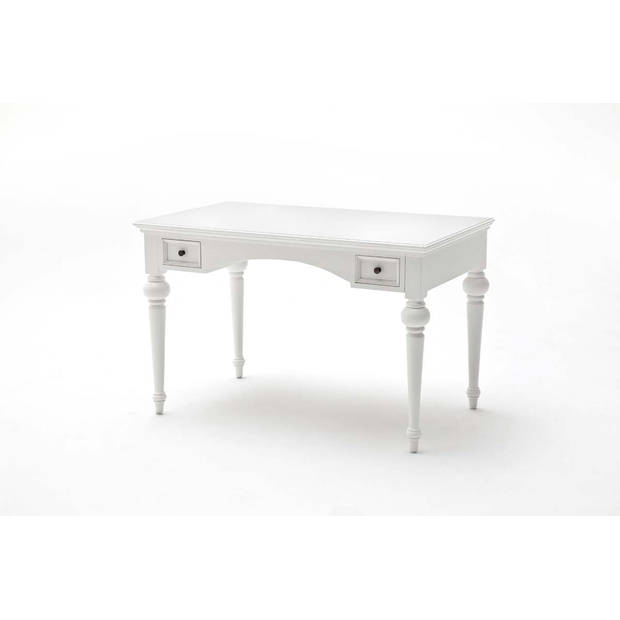 Provence bureau met opbouw en 2 lades, in wit.