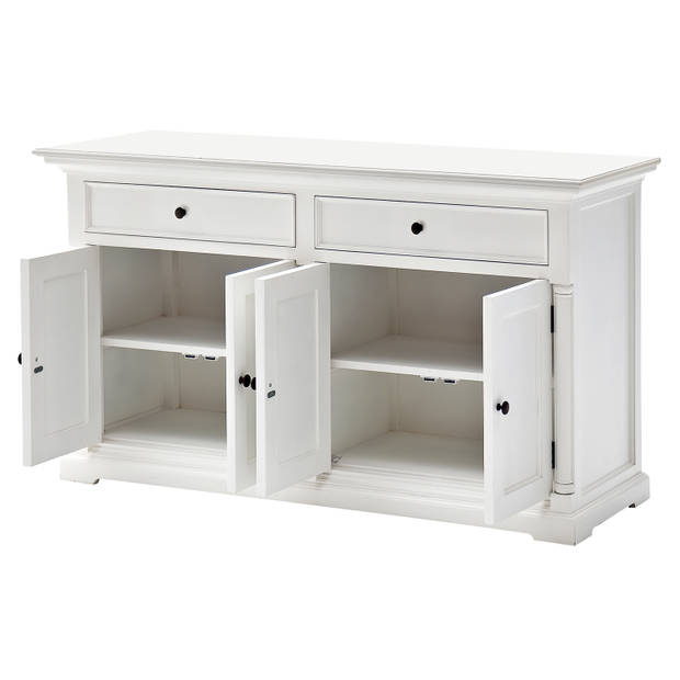 Provence dressoir met 4 deuren en 2 laden, wit.