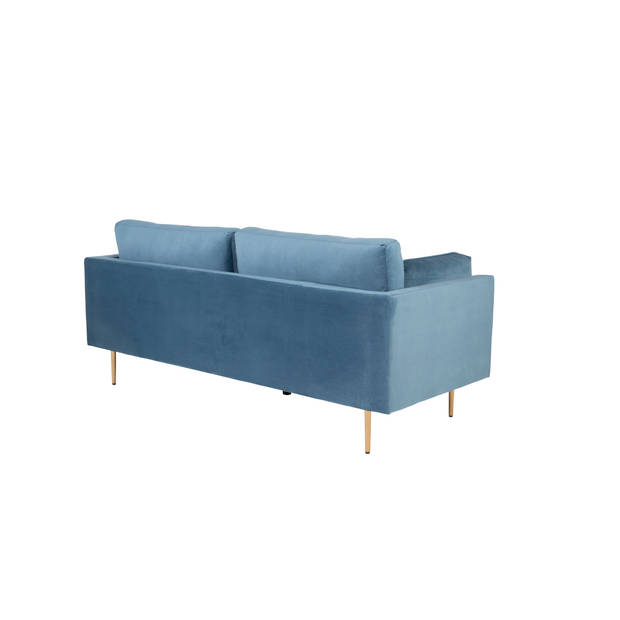 Boom bank 3 persoons velours blauw.