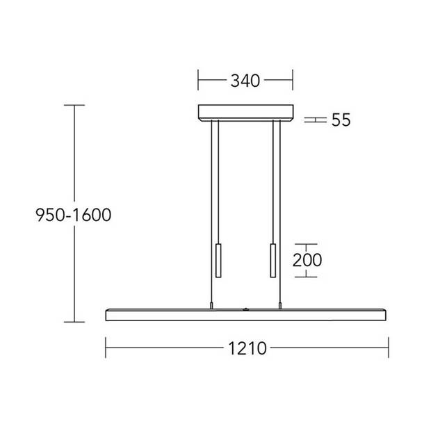 Herzblut Hanglamp Leonora Dim up-down 121 cm notenhout