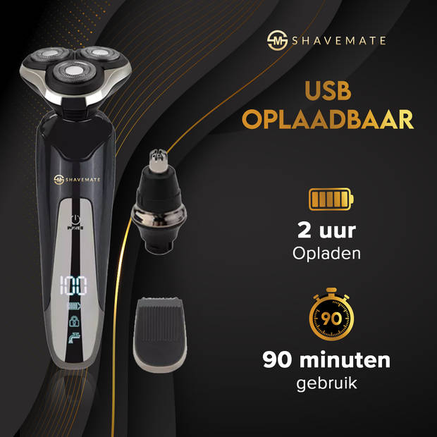 ShaveMate - 3-in-1 Scheerapparaat - Baard Trimmer - Tondeuse Voor Mannen - Hair Clipper Set - Draadloos - Waterproof