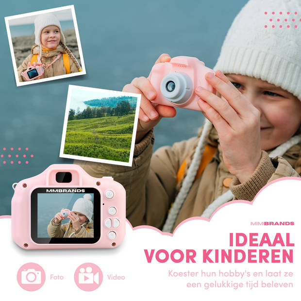 MM Brands Kindercamera - Kids Camera - Speelgoed Fototoestel Voor Kinderen - Digitaal - Incl. 32GB SD-Kaart - Roze