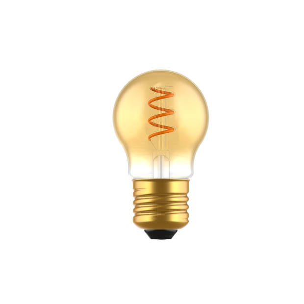 Blokker LED kogel G45 3W E27 spiraal goud - Dimbaar