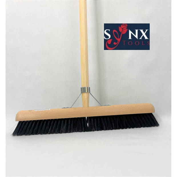 Synx Tools Zaalveger 50cm - Paardenhaar / Kamerveger - Zachte bezem 50 cm - Bezemsteel - Besem Veger schoonmaken - Bezem