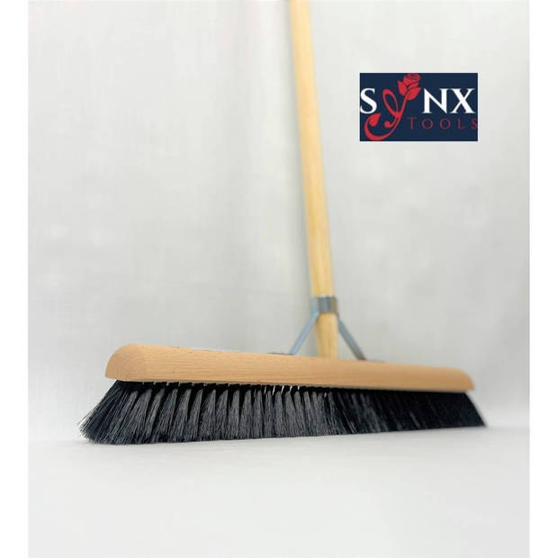 Synx Tools Zaalveger 50cm - Paardenhaar / Kamerveger - Zachte bezem 50 cm - Bezemsteel - Besem Veger schoonmaken - Bezem