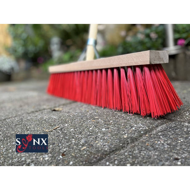 Synx Tools Straatbezem Nylon Rood 50cm - Bezems - Veger - Stadsbezem - Bezem - Buitenbezem - Tuinartikelen - Bezem