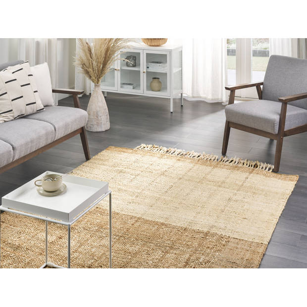 Beliani KARKIN - Gevlochten-Beige-Jute