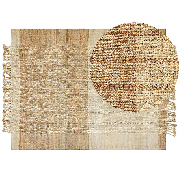 Beliani KARKIN - Gevlochten-Beige-Jute