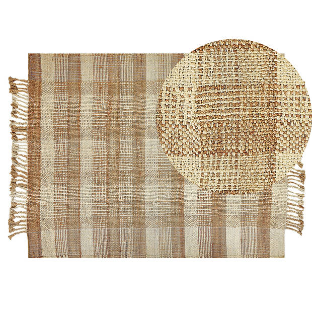 Beliani BERISSA - Gevlochten-Beige-Jute