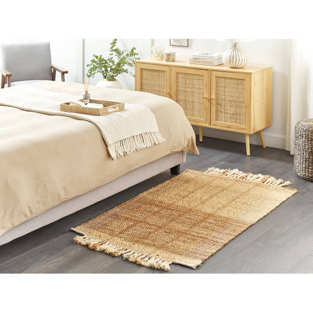 Beliani KARKIN - Gevlochten-Beige-Jute