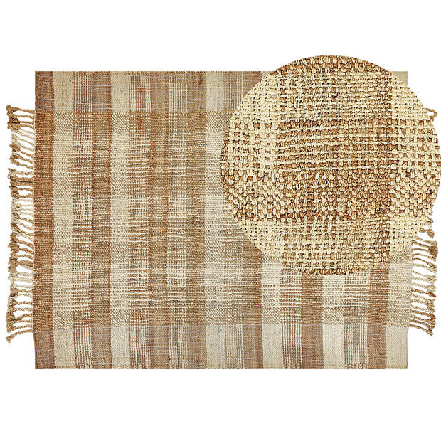 Beliani BERISSA - Gevlochten-Beige-Jute