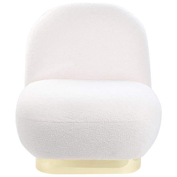 Beliani LOVIISA - Fauteuil-Wit-Bouclé