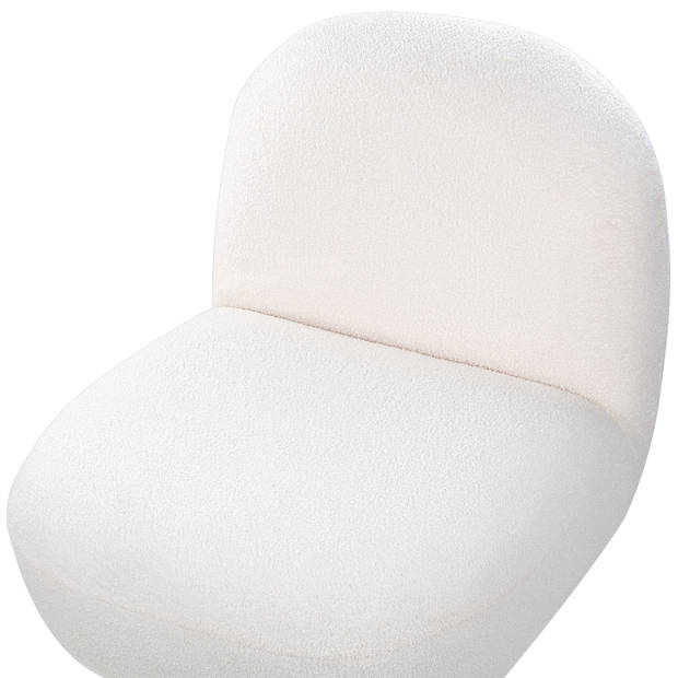 Beliani LOVIISA - Fauteuil-Wit-Bouclé