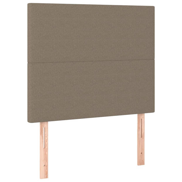 vidaXL Hoofdbord LED 90x5x118/128 cm stof taupe