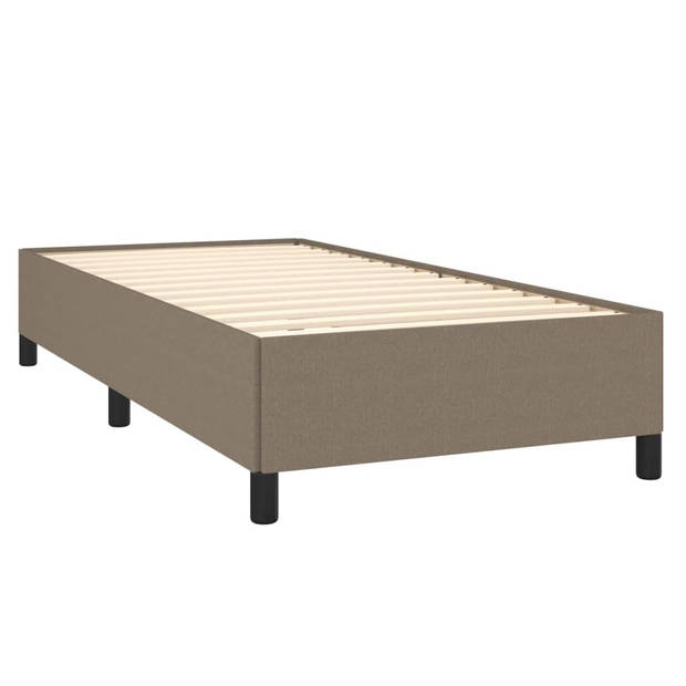 vidaXL Boxspring met matras stof taupe 80x200 cm