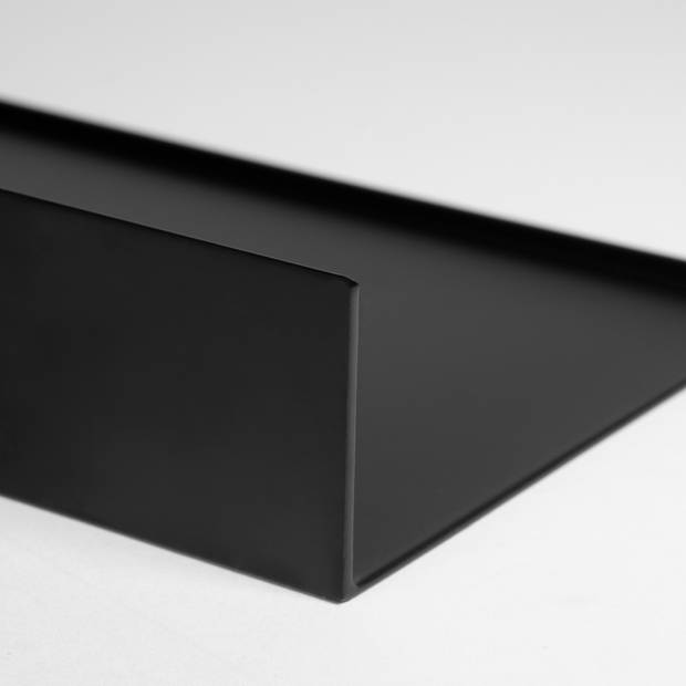 QUVIO Metalen muur plank - Zwart - 60 cm
