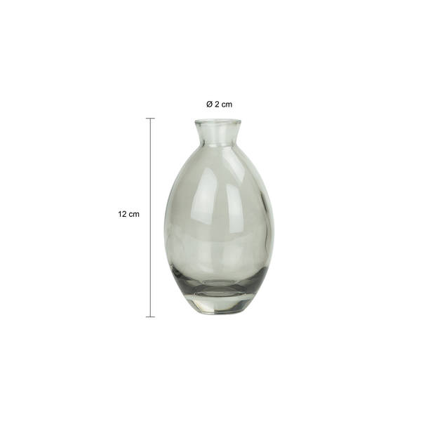 QUVIO Vazen set van 3 - Glas - Donkergrijs