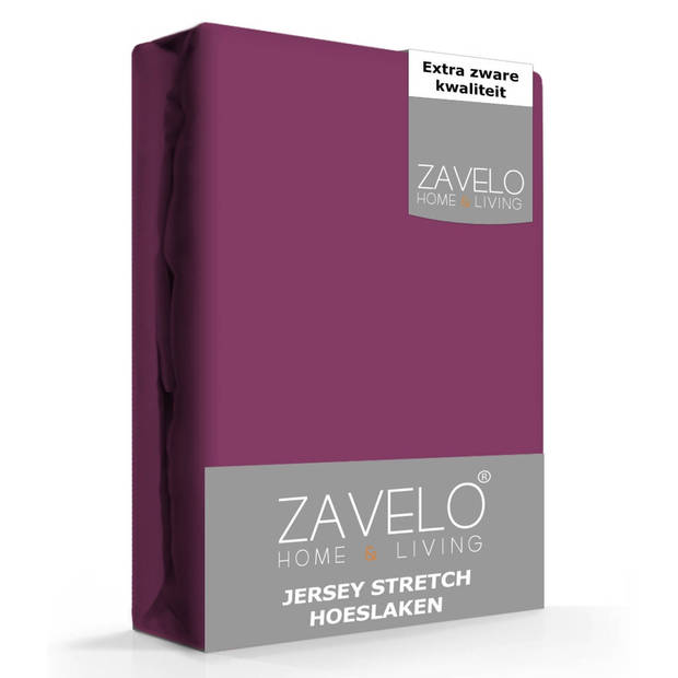 Zavelo® Jersey Hoeslaken Paars-Lits-jumeaux (180x200 cm)