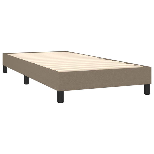 vidaXL Boxspring met matras stof taupe 80x200 cm