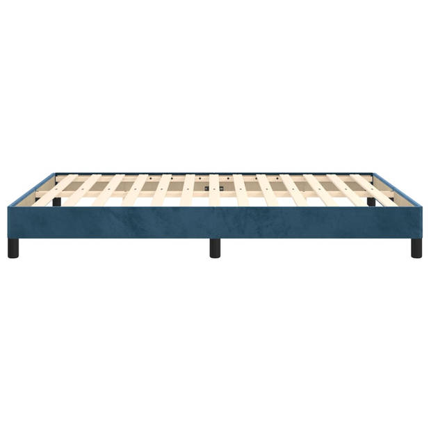 vidaXL Bedframe zonder matras 140x190 cm fluweel donkerblauw