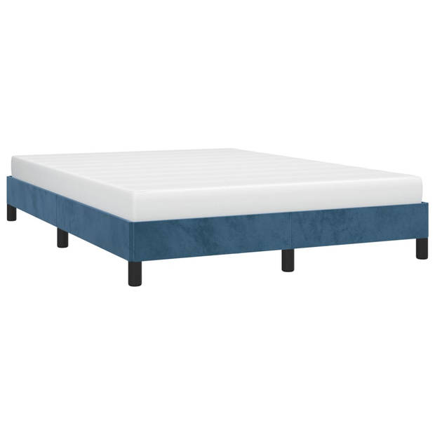 vidaXL Bedframe zonder matras 140x190 cm fluweel donkerblauw