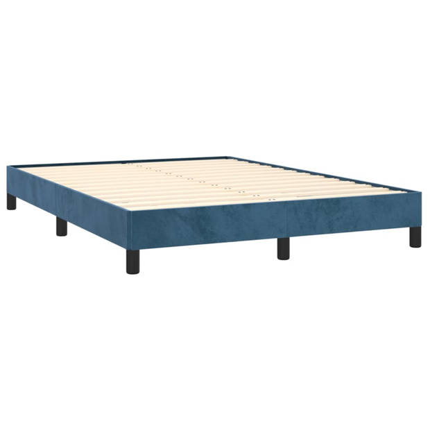 vidaXL Bedframe fluweel donkerblauw 140x190 cm