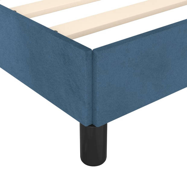 vidaXL Bedframe met hoofdeinde fluweel donkerblauw 90x200 cm