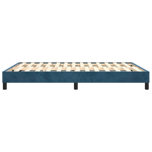 vidaXL Bedframe zonder matras 140x190 cm fluweel donkerblauw