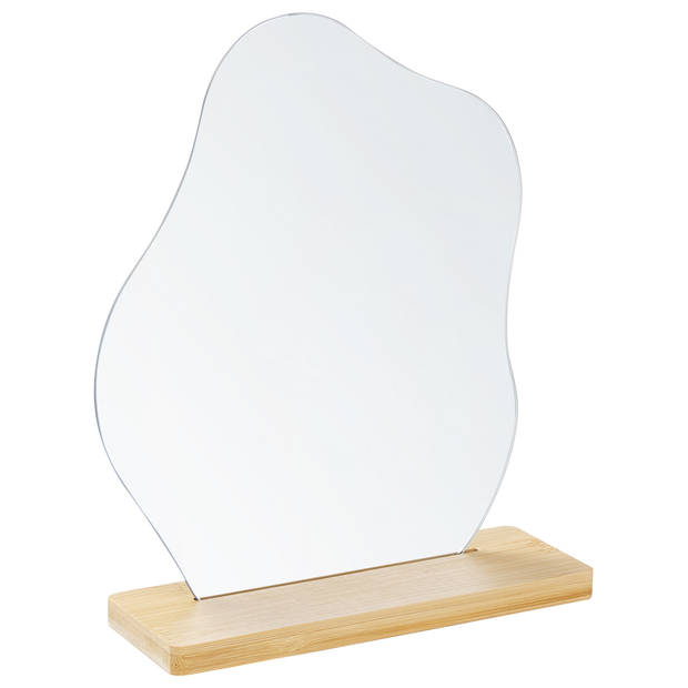 Beliani LOZERE - Decoratieve Spiegel-Lichte houtkleur-Bamboehout, Glas