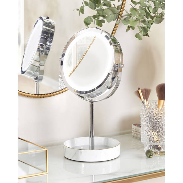 Beliani SAVOIE - Make-up spiegel-Zilver-IJzer, Keramiek, Glas