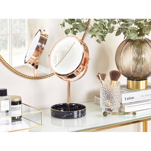 Beliani SAVOIE - Make-up spiegel-Roségoud-IJzer, Keramiek, Glas