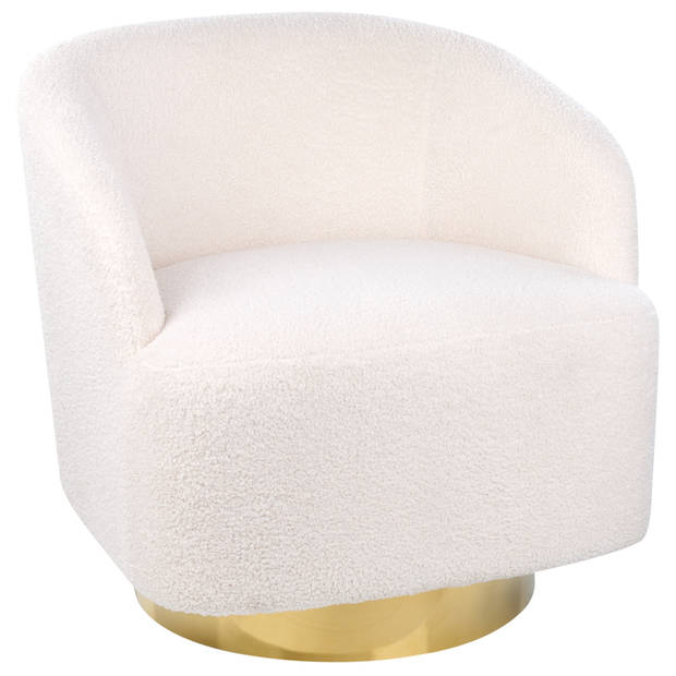 Beliani LAVIK - Fauteuil-Wit-Bouclé